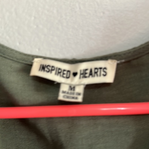 Inspired hearts olive green jumpsuit size medium - Picture 4 of 5